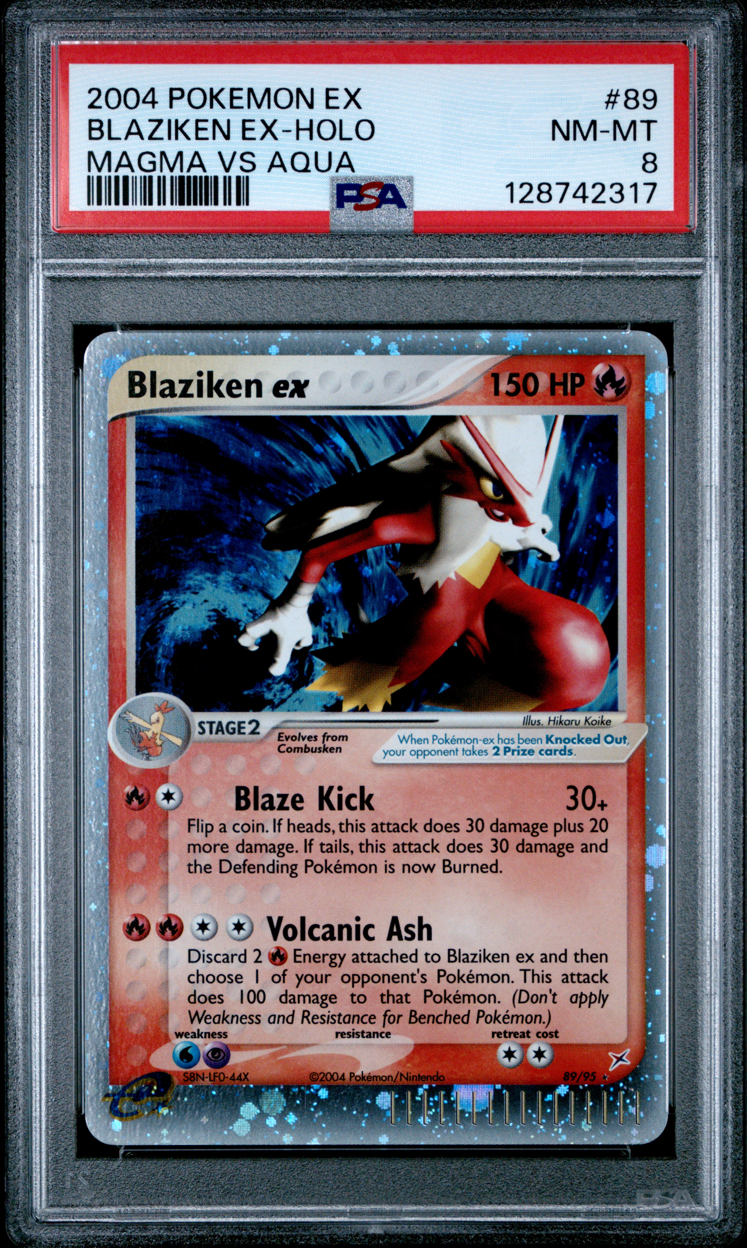 2004 #89 Blaziken EX-Holo PSA 8 EX Team Magma VS Team Aqua