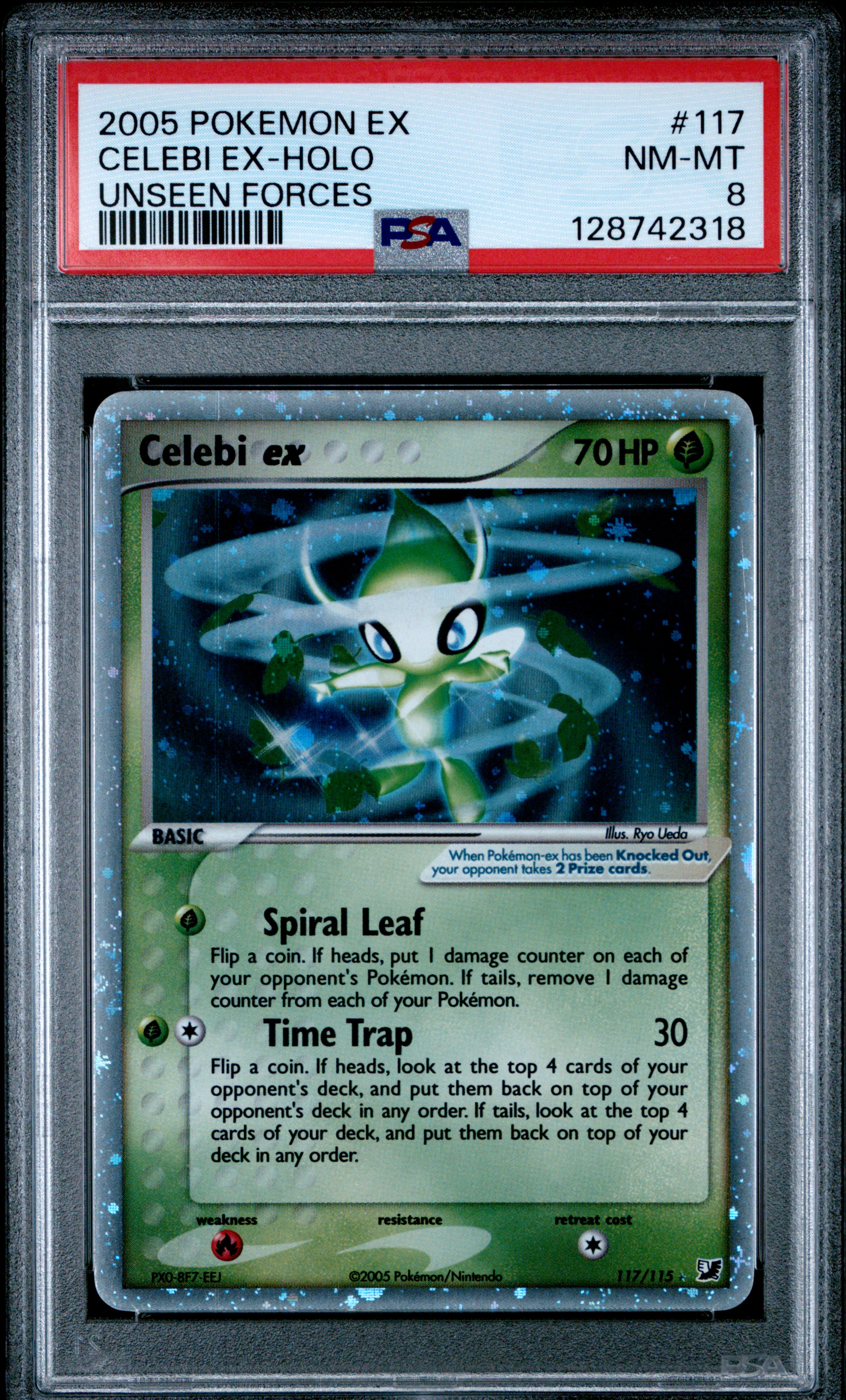 2005 #117 Celebi EX-Holo PSA 8 EX Unseen Forces