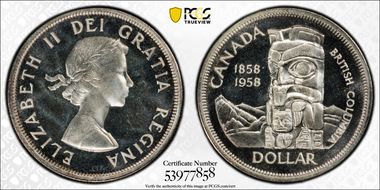 1958 S$1 British Columbia PL67