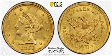 1853 $2.50 MS63