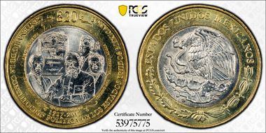 2017-Mo 20 Peso Constitution Centennial MS65