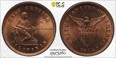 1904 1/2C MS65RD