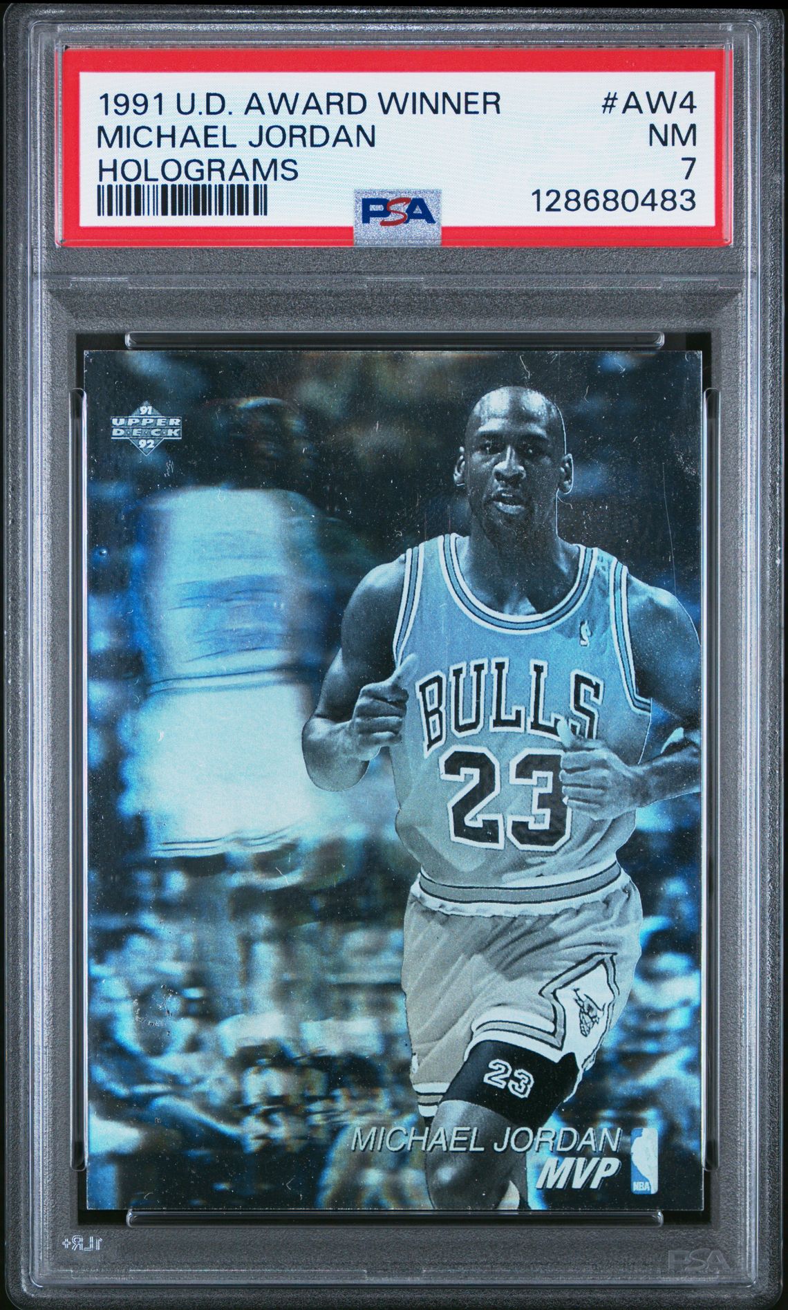 1991 Upper Deck Award Winner Hologram Michael Jordan #Aw4 (Holograms) Nm 7 front