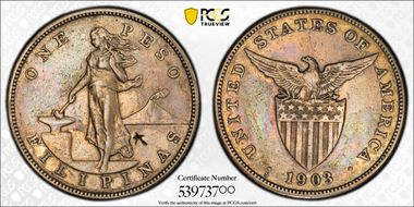 1903-S Peso KM-168 Ag N1