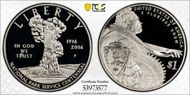 2016-P $1 100th Anniv. Nat'l Parks PR68DCAM