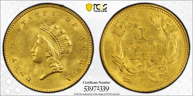 1854 G$1 Type 2 MS63