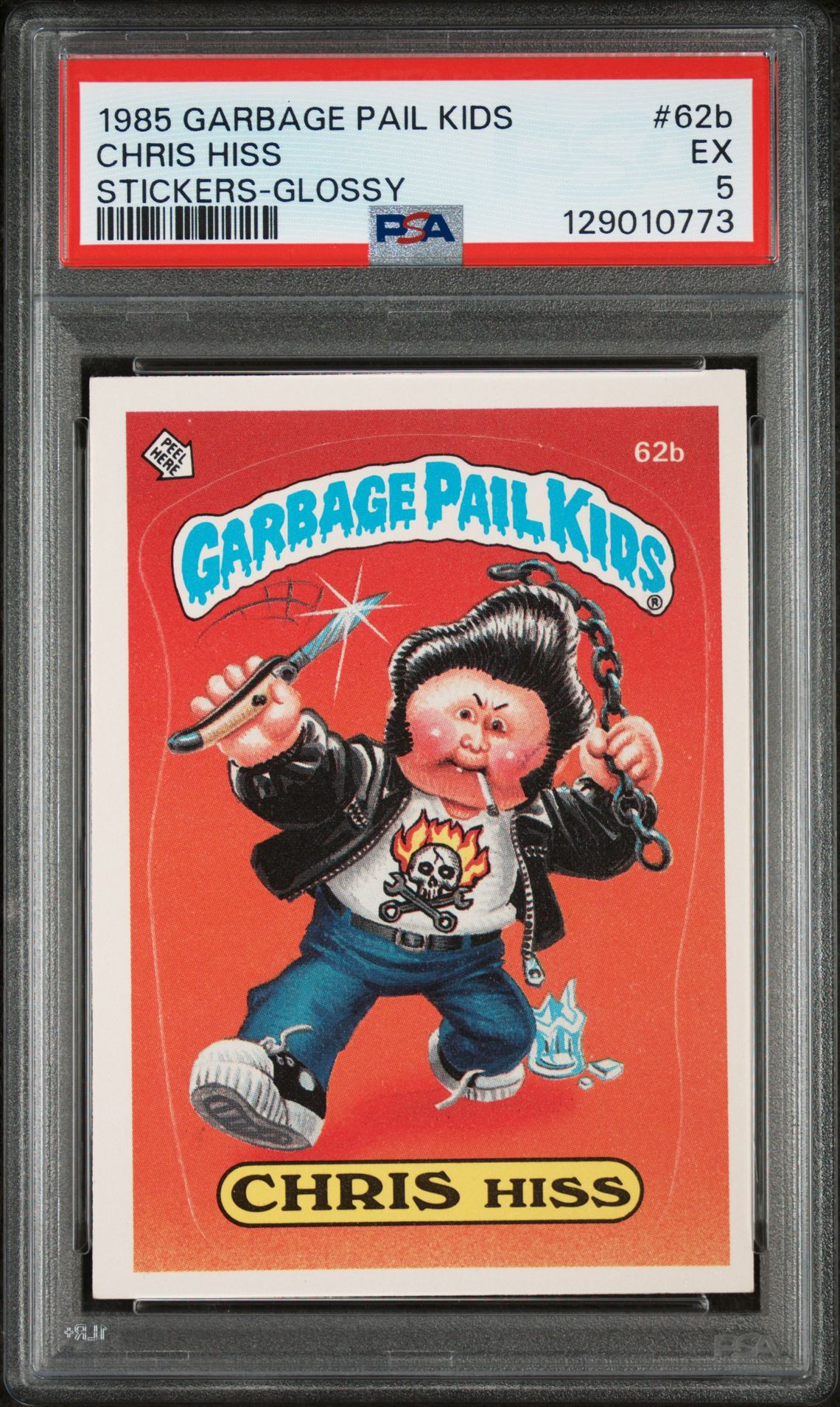 1985 Topps GARBAGE PAIL KIDS STICKERS GLOSSY #62B Chris Hiss front