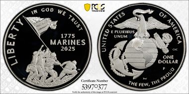 2025-P $1 USMC - 250th Anniversary PR69DCAM
