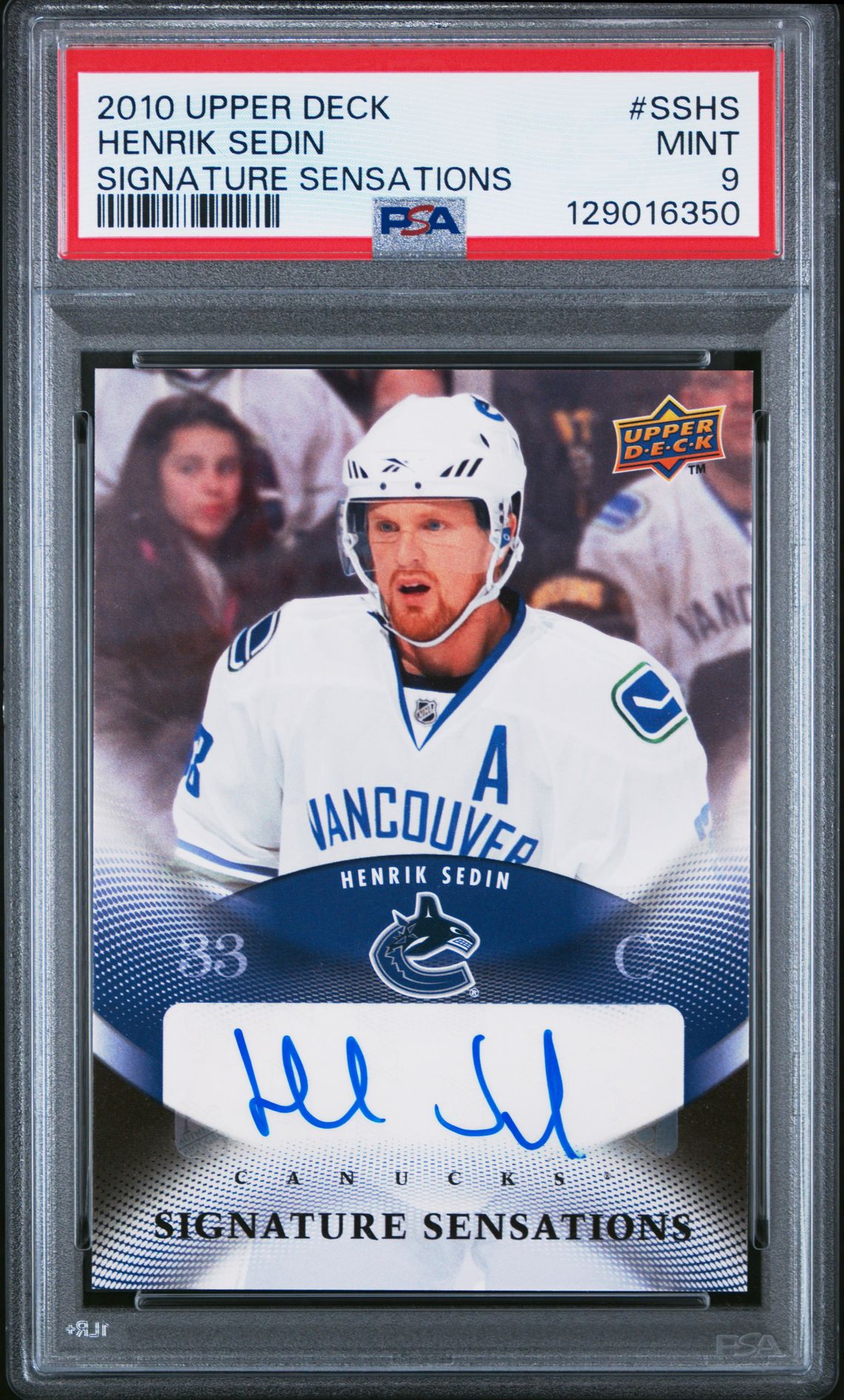 2010 Upper Deck Signature Sensations Henrik Sedin #Sshs Mint 9 front