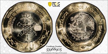 2023-Mo 20 Peso Military Academy Bicentennial MS67