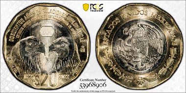 2022-Mo 20 Peso 200 Years Diplomatic Relations MS66