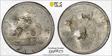 1875-CC T$1 Chopmarked N1