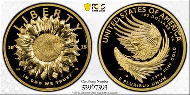 2025-W $100 American Liberty High Relief .9999 Fine First Strike PR70DCAM