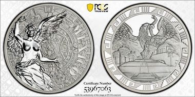 (2016)-Mo Medal "Mexican Elements" Ag 2oz PR69DCAM