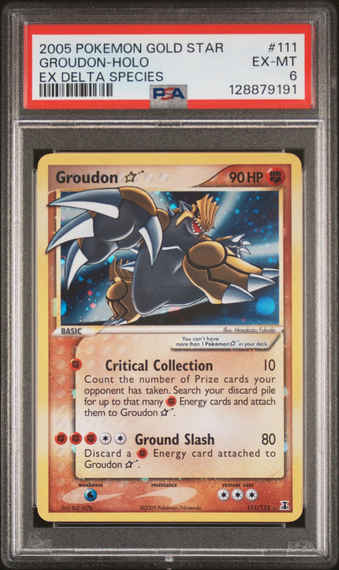 2005 Pokemon POKEMON EX DELTA SPECIES #111 Groudon-Holo front