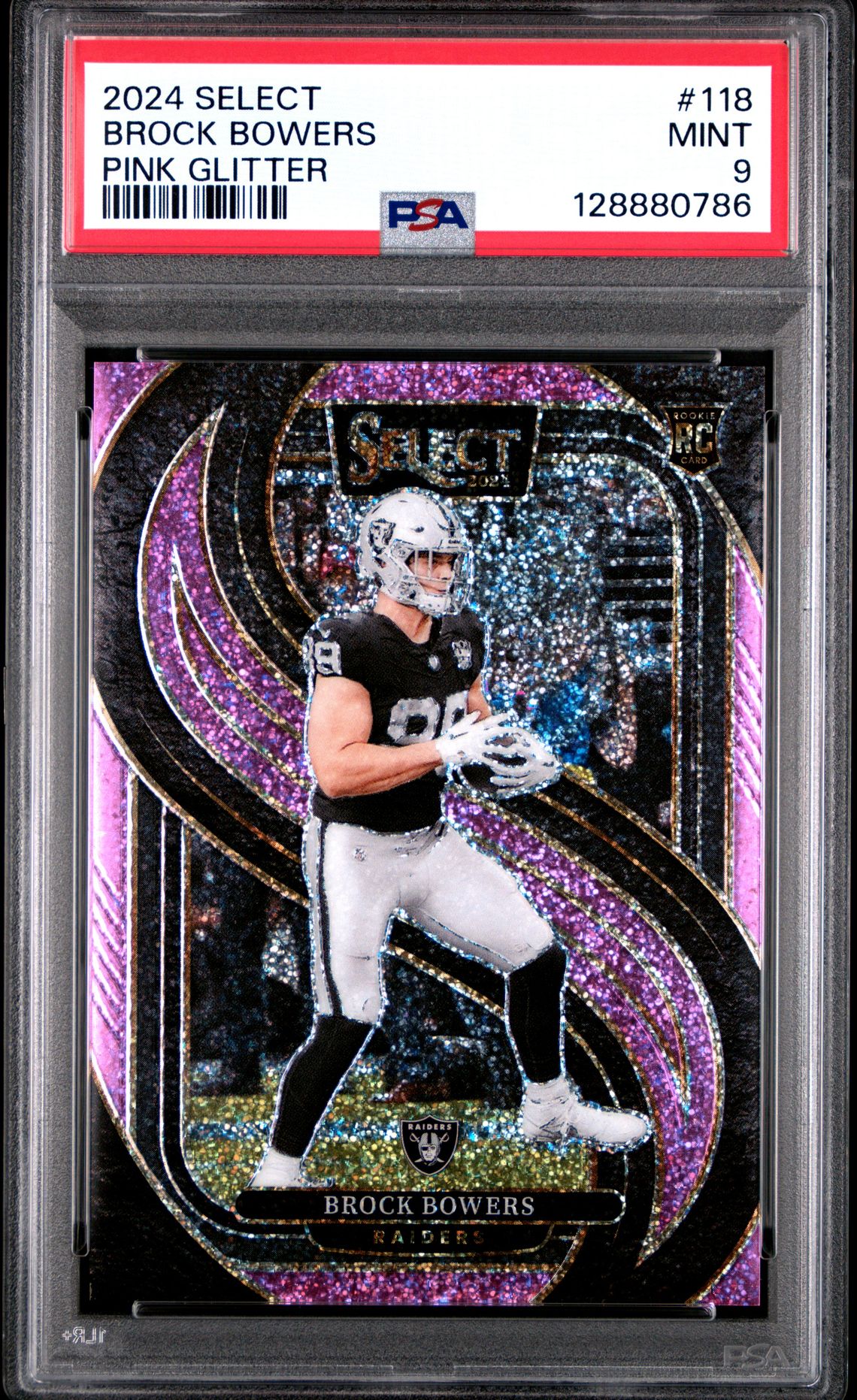 2024 Panini PANINI SELECT PINK GLITTER #118 Brock Bowers front