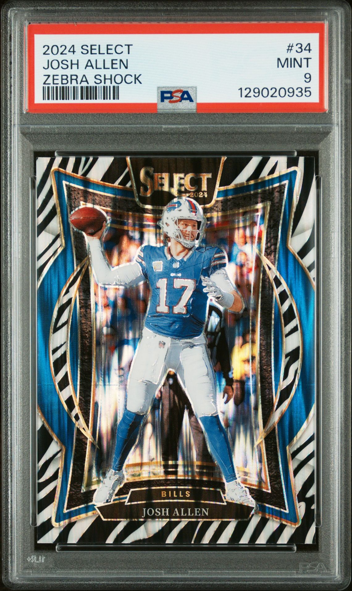 2024 Panini PANINI SELECT ZEBRA SHOCK #34 Josh Allen front