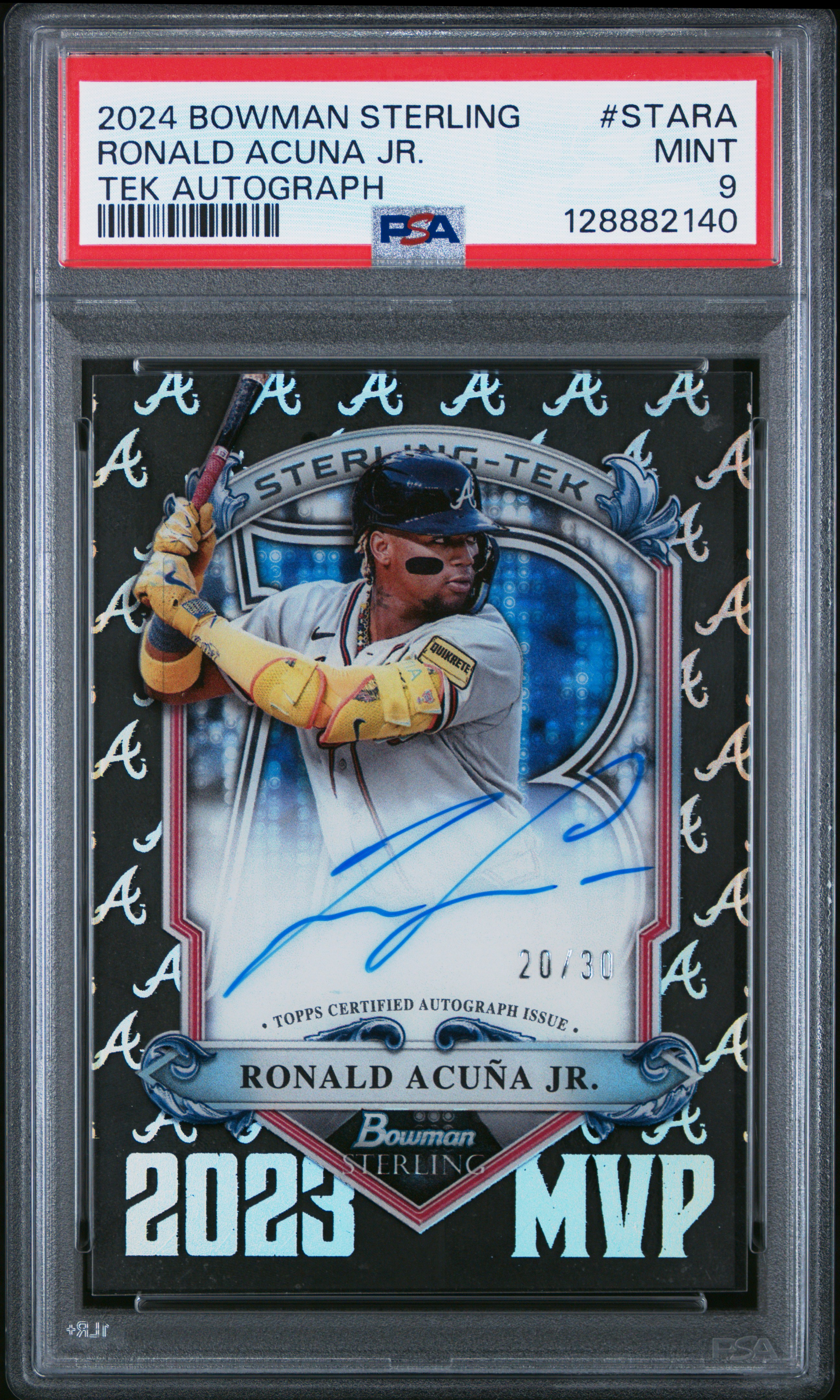 2024 #STARA Ronald Acuna Jr. PSA 9 Bowman Sterling Sterling Tek Autographs
