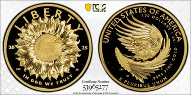 2025-W $100 American Liberty High Relief .9999 Fine First Strike PR70DCAM