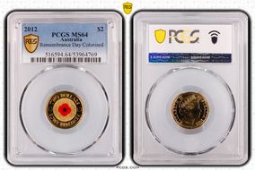 2012 $2 Remembrance Day Colorized MS64