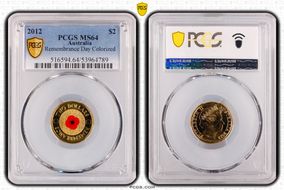 2012 $2 Remembrance Day Colorized MS64