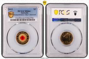 2012 $2 Remembrance Day Colorized MS64