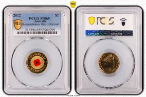 2012 $2 Remembrance Day Colorized MS65
