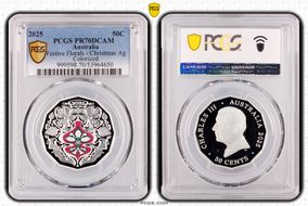 2025 50C Festive Florals - Christmas Ag Colorized PR70DCAM