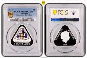 2016 $5 Remember the Fallen PR69DCAM