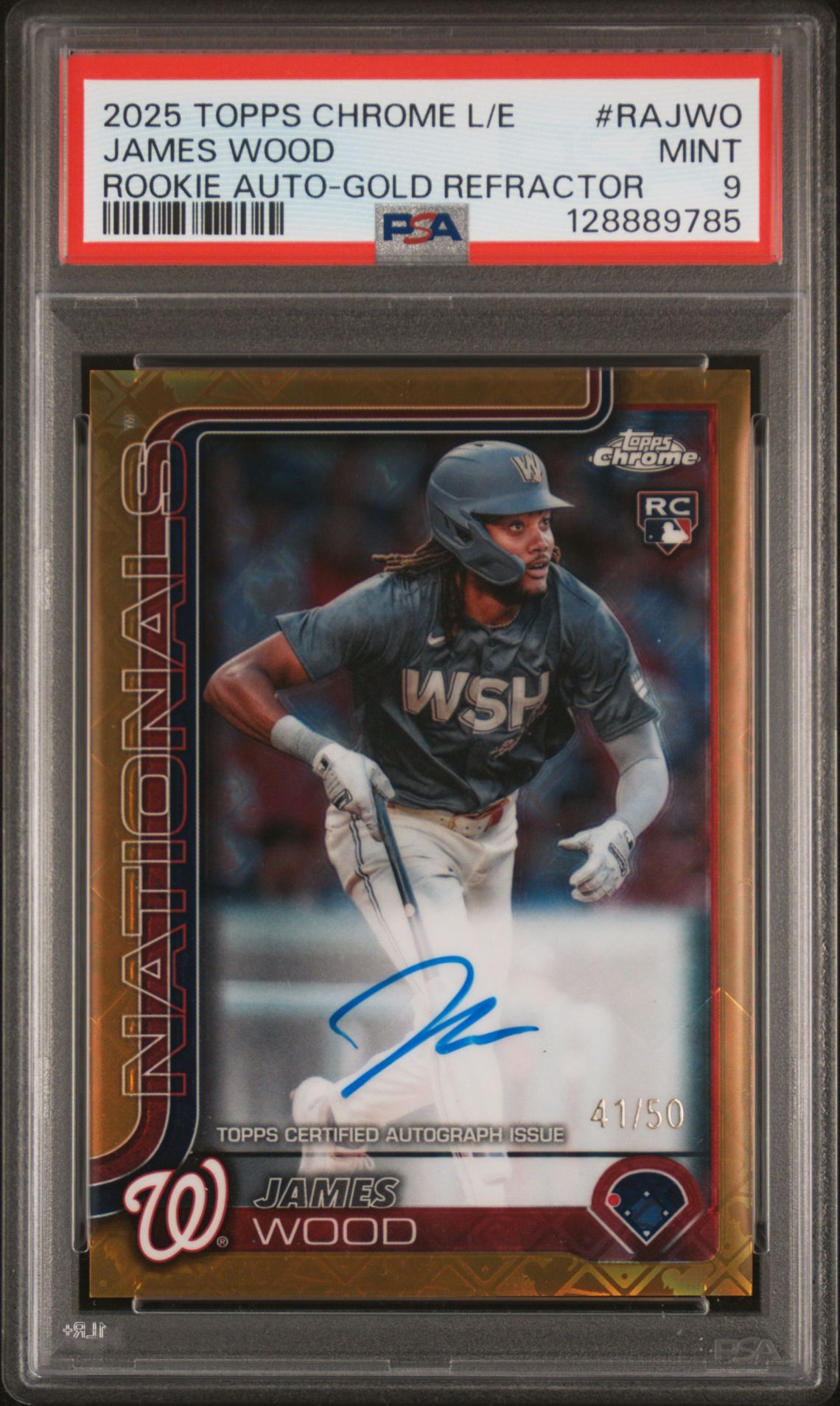 2025 Topps TOPPS CHROME LOGOFRACTOR EDITION ROOKIE AUTOGRAPHS GOLD REFRACTOR #RAJWO James Wood front