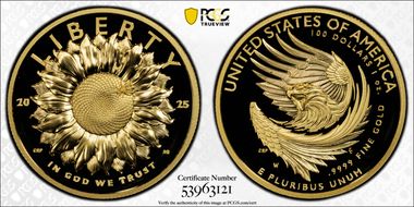 2025-W $100 American Liberty High Relief .9999 Fine First Strike PR70DCAM