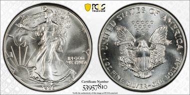 1986 $1 Silver Eagle MS69