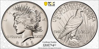 2025 $1 Peace Dollar MS70