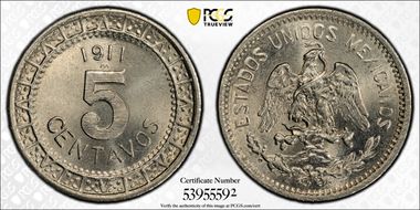 1911-M 5C Narrow Date KM-421 MS65