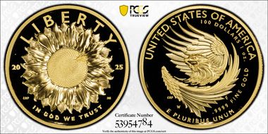 2025-W $100 American Liberty High Relief .9999 Fine First Strike PR70DCAM