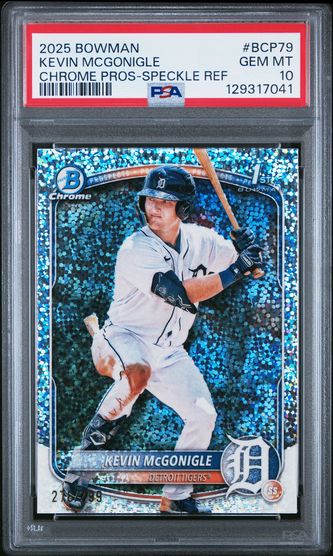 2025 Bowman BOWMAN CHROME PROSPECTS CHR PROS-PURPLE RAYWAVE #BCP79 Kevin Mcgonigle front