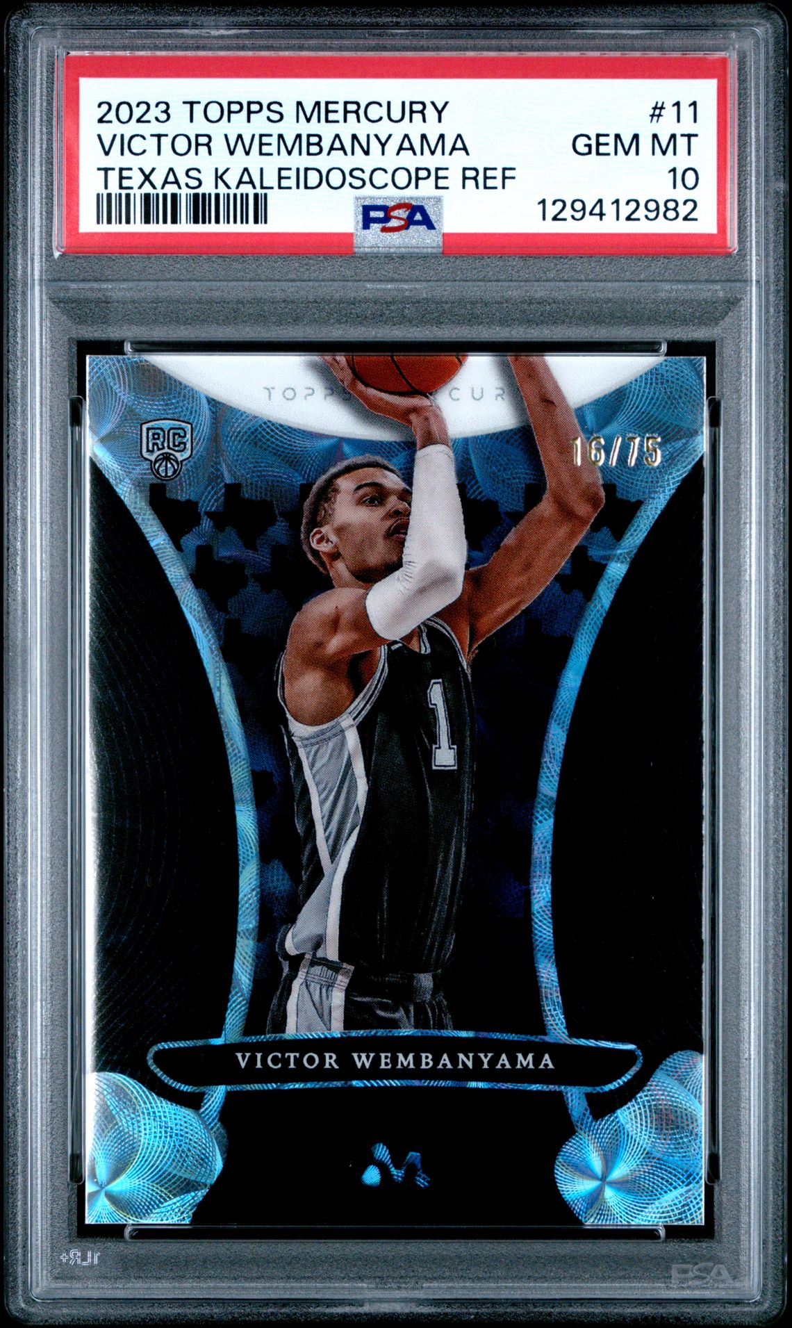 2023 Topps TOPPS MERCURY: VICTOR WEMBANYAMA TEXAS KALEIDOSCOPE REF #11 Victor Wembanyama front