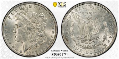 1887 $1 MS62
