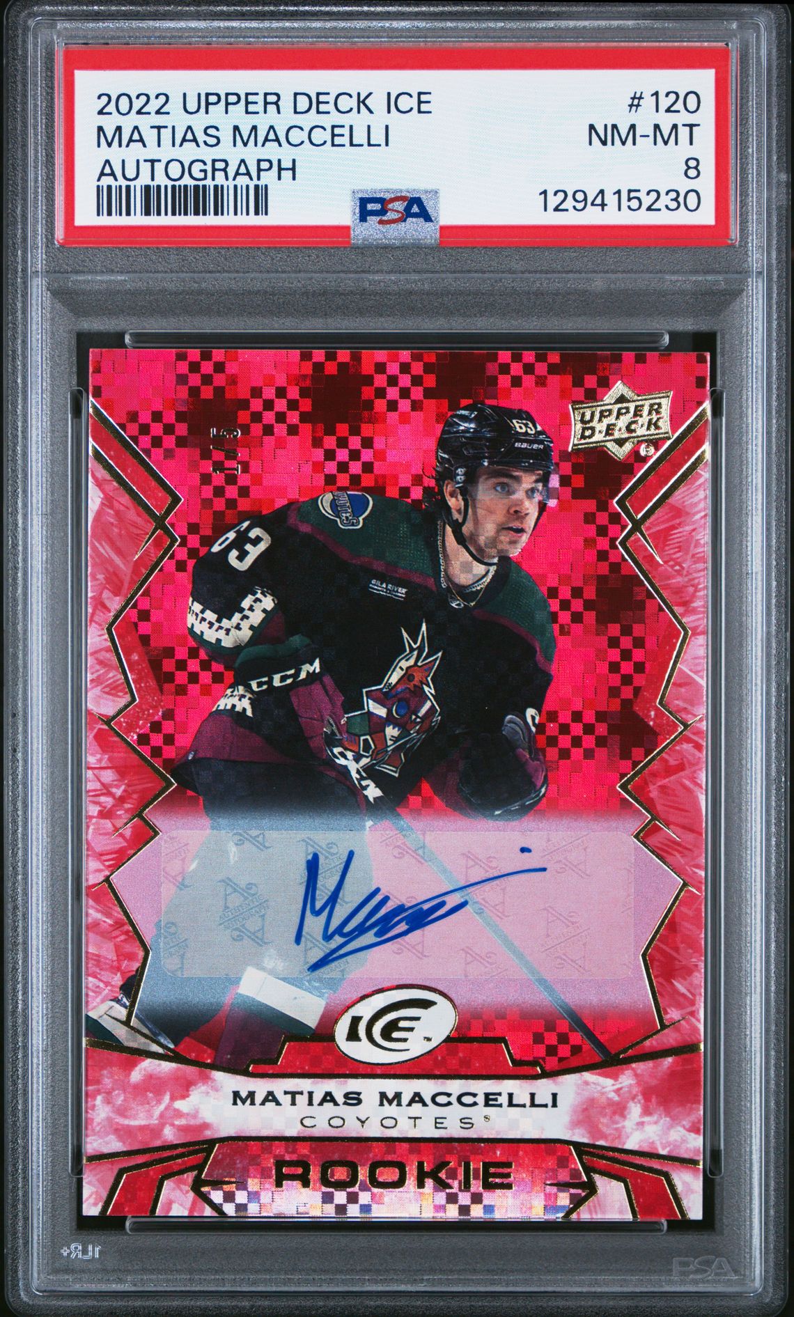2022 Upper Deck UPPER DECK ICE AUTOGRAPH #120 Matias Maccelli front