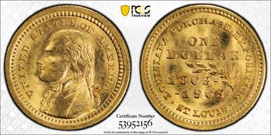 1903 G$1 LA Purchase, Jefferson MS65