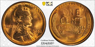 1955-S 1C MS65RD