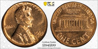 1963-D 1C MS64RD