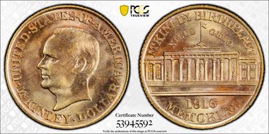 1916 G$1 McKinley MS66