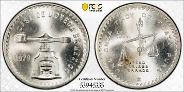 1979-Mo Onza KM-M49b.4 Ag Type 4 MS65