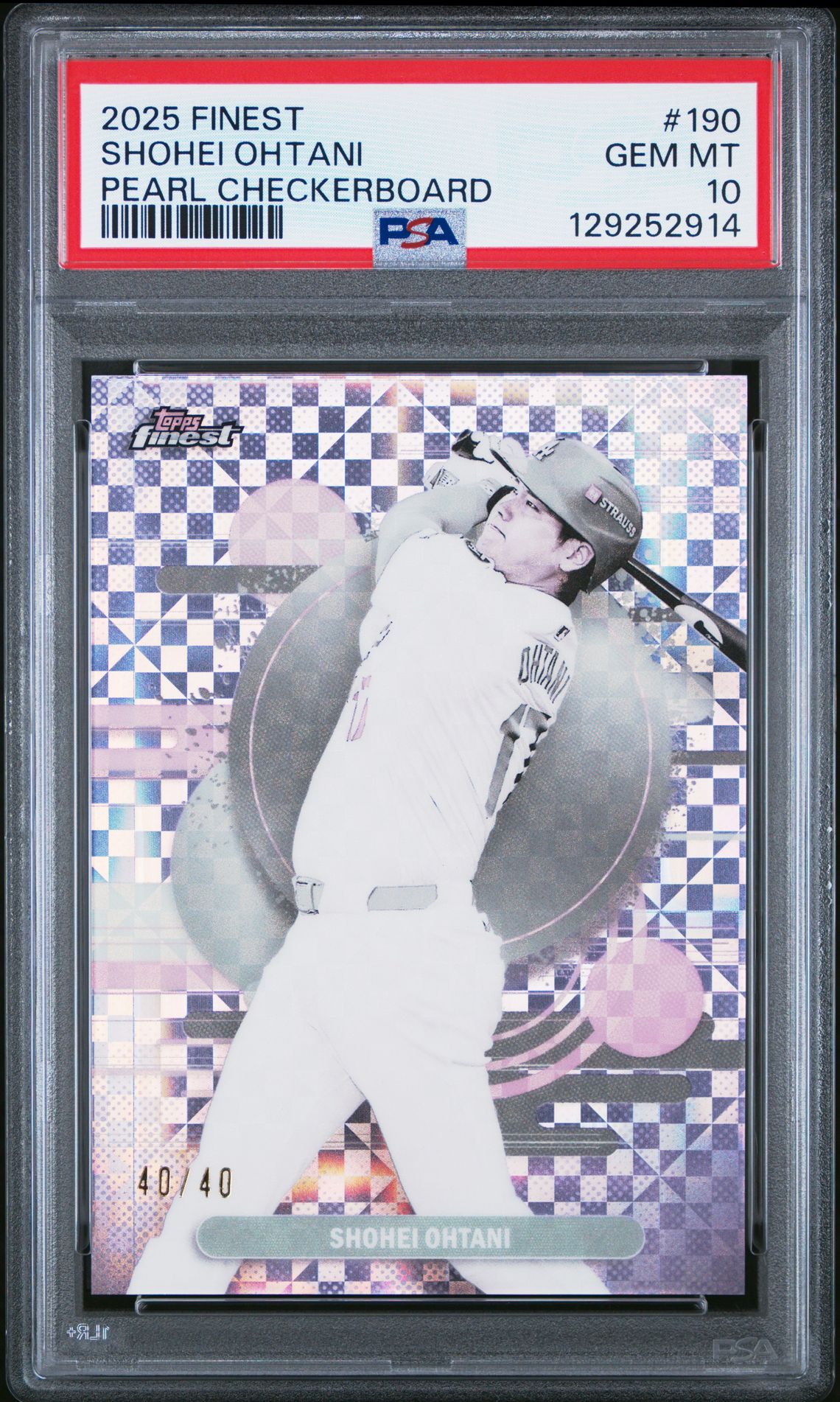 2025 Topps Topps Finest PEARL CHECKERBOARD #190 Shohei Ohtani front
