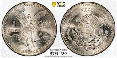 1985-Mo Onza Libertad Ag MS68
