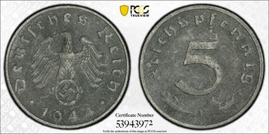 1944-F 5 Pfg J-370 AU55