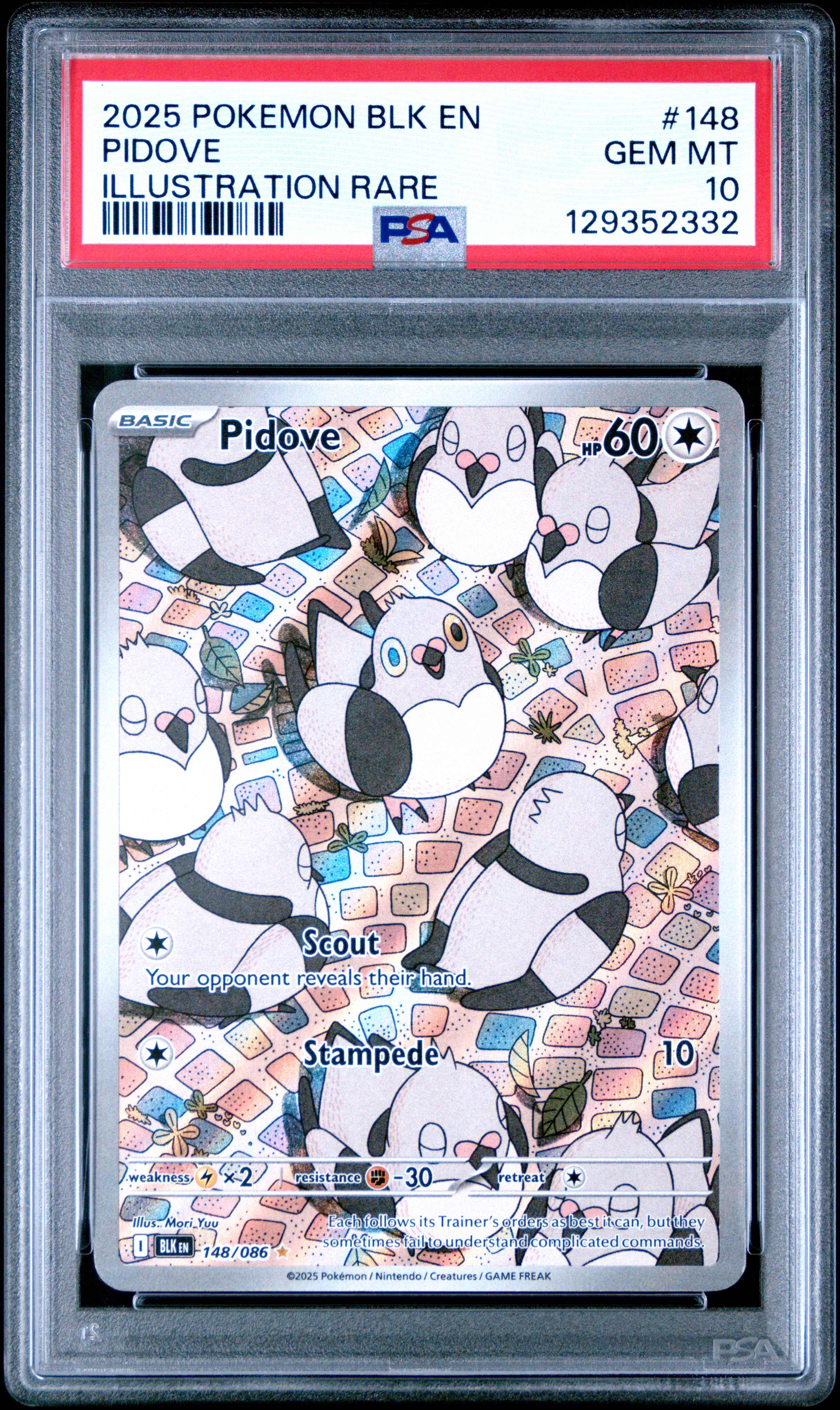 2025 #148 Pidove PSA 10 Blk EN-Black Bolt