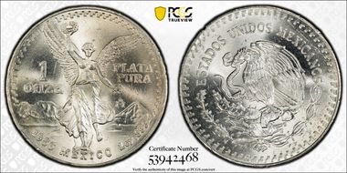 1986-Mo Onza Libertad Ag MS67