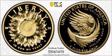 2025-W $100 American Liberty High Relief .9999 Fine First Strike PR70DCAM
